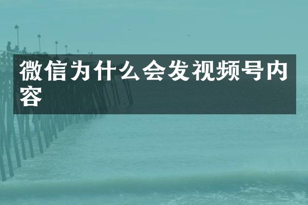 微信为什么会发视频号内容