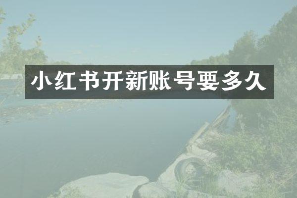 小红书开新账号要多久