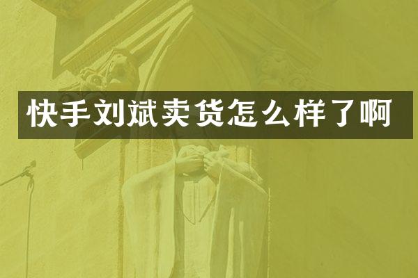 快手刘斌卖货怎么样了啊