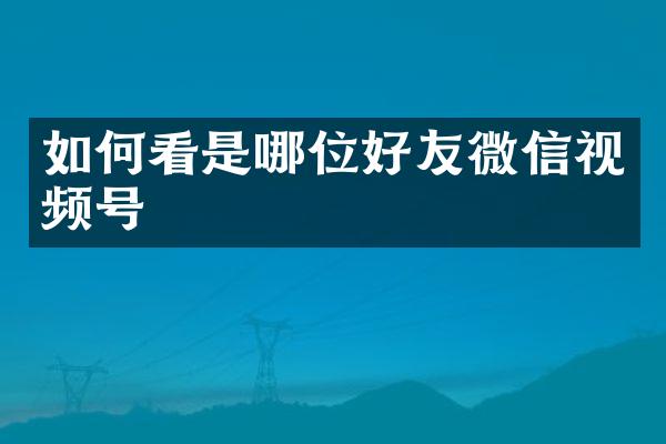 如何看是哪位好友微信视频号