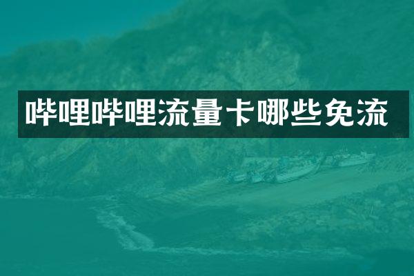 哔哩哔哩流量卡哪些免流