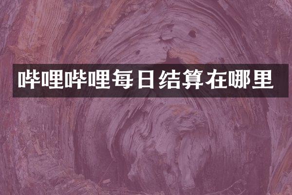 哔哩哔哩每日结算在哪里