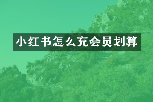 小红书怎么充会员划算