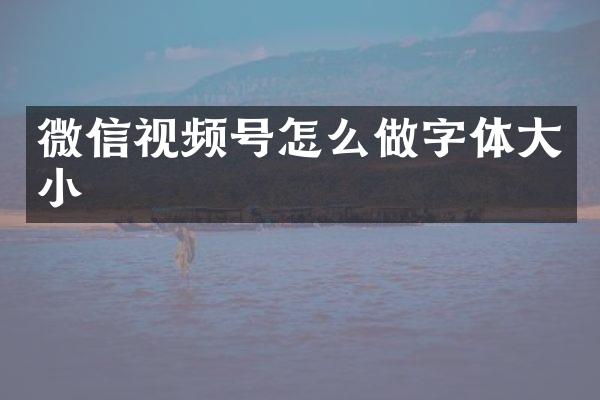 微信视频号怎么做字体大小