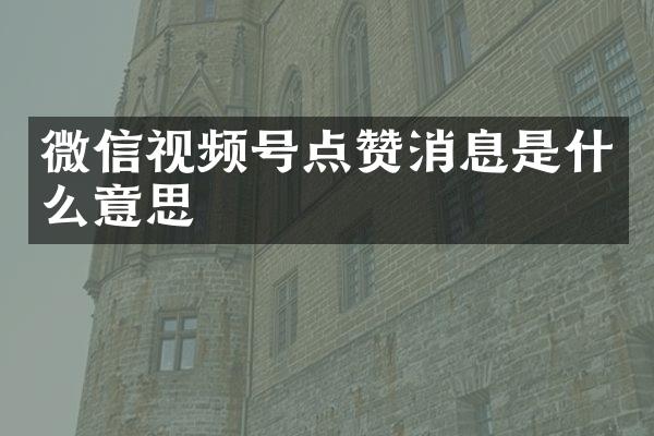 微信视频号点赞消息是什么意思