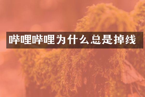 哔哩哔哩为什么总是掉线