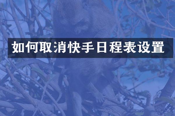如何取消快手日程表设置