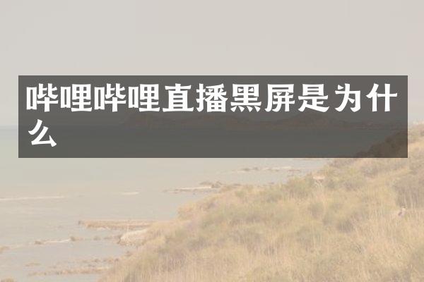 哔哩哔哩直播黑屏是为什么