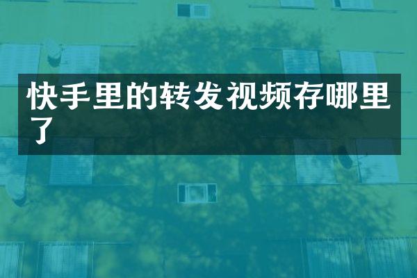 快手里的转发视频存哪里了