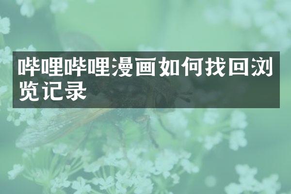 哔哩哔哩漫画如何找回浏览记录