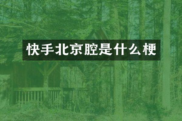 快手北京腔是什么梗