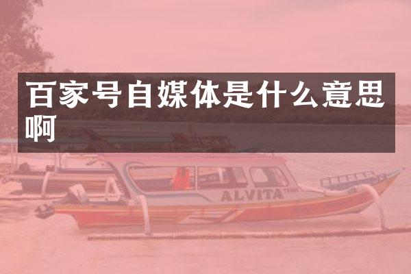 百家号自媒体是什么意思啊