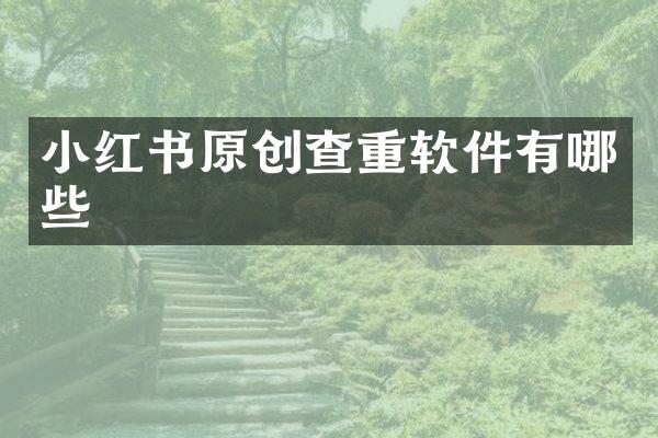 小红书原创查重软件有哪些
