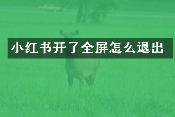 小红书开了全屏怎么退出