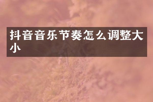 抖音音乐节奏怎么调整大小