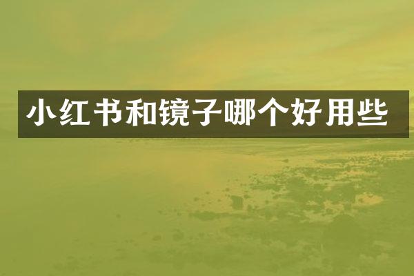 小红书和镜子哪个好用些