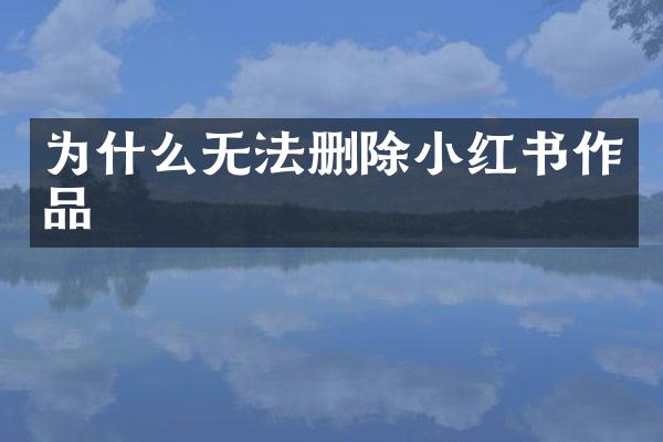 为什么无法删除小红书作品