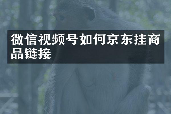 微信视频号如何京东挂商品链接