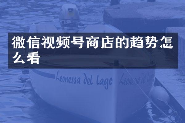 微信视频号商店的趋势怎么看
