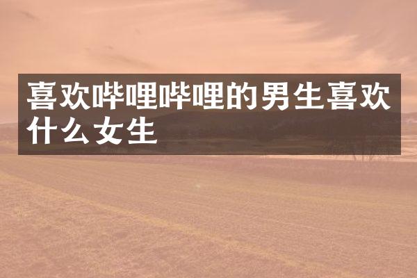 喜欢哔哩哔哩的男生喜欢什么女生