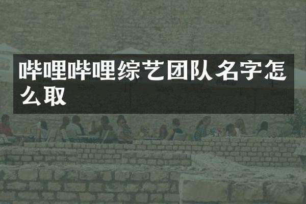 哔哩哔哩综艺团队名字怎么取