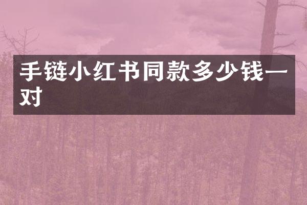 手链小红书同款多少钱一对