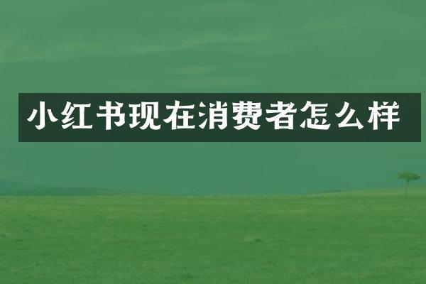 小红书现在消费者怎么样