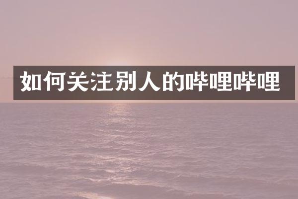 如何关注别人的哔哩哔哩