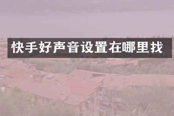 快手好声音设置在哪里找