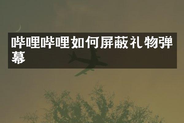 哔哩哔哩如何屏蔽礼物弹幕