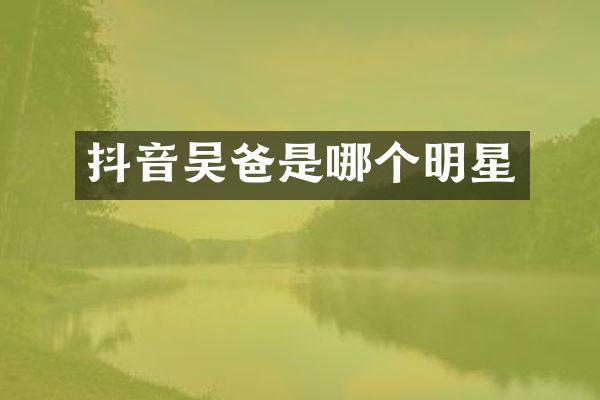 抖音吴爸是哪个明星