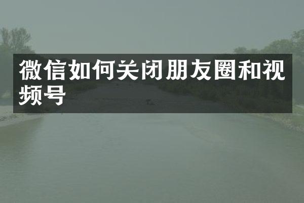 微信如何关闭朋友圈和视频号