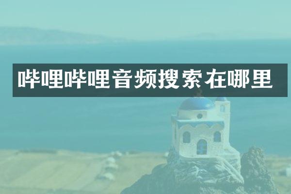 哔哩哔哩音频搜索在哪里