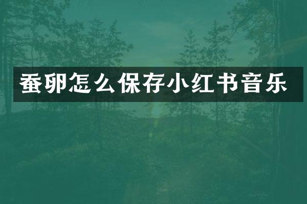 蚕卵怎么保存小红书音乐