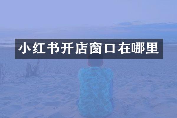 小红书开店窗口在哪里