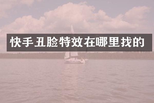 快手丑脸特效在哪里找的