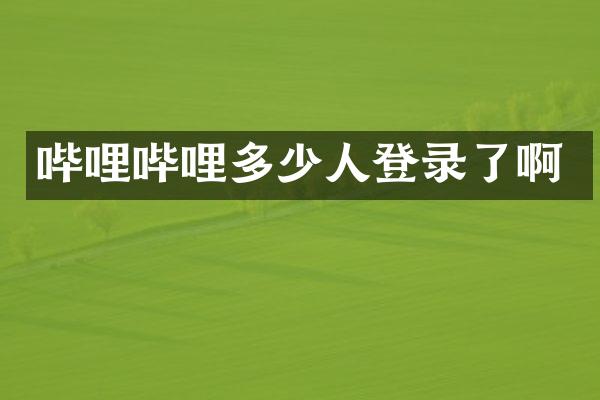 哔哩哔哩多少人登录了啊