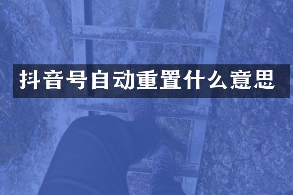 抖音号自动重置什么意思