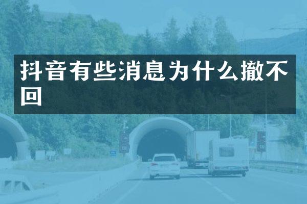 抖音有些消息为什么撤不回