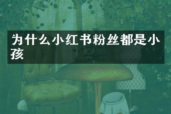 为什么小红书粉丝都是小孩