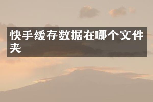 快手缓存数据在哪个文件夹