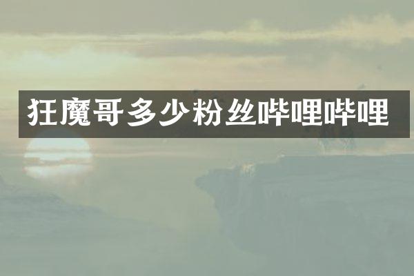 狂魔哥多少粉丝哔哩哔哩