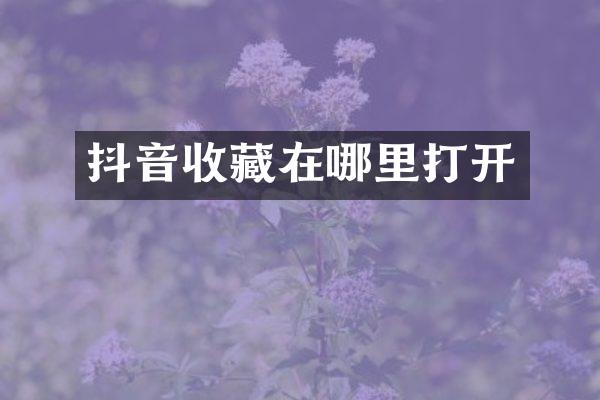 抖音收藏在哪里打开