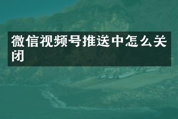 微信视频号推送中怎么关闭