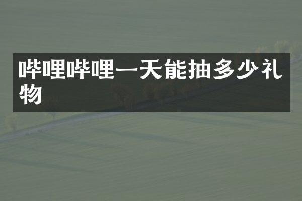 哔哩哔哩一天能抽多少礼物