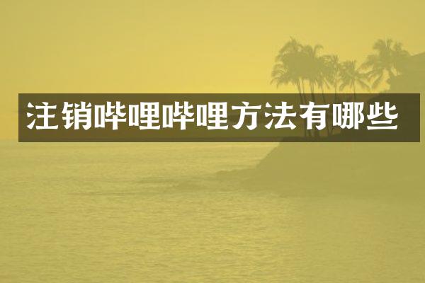 注销哔哩哔哩方法有哪些