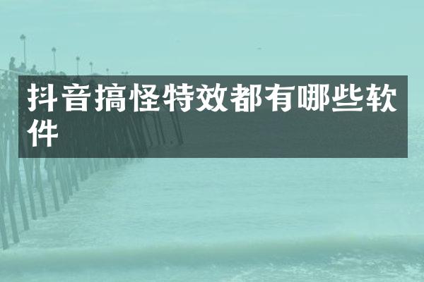 抖音搞怪特效都有哪些软件