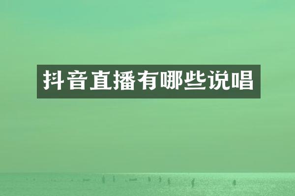 抖音直播有哪些说唱