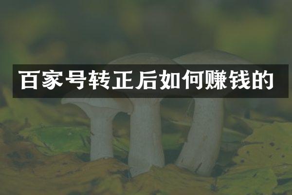 百家号转正后如何赚钱的