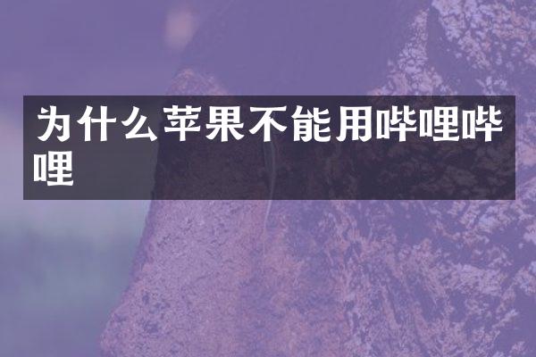 为什么苹果不能用哔哩哔哩